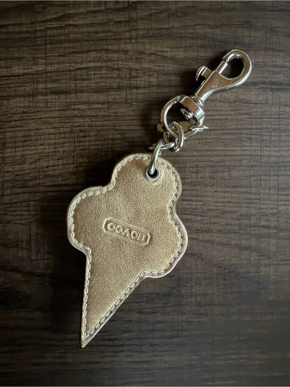 Coach Leather Ice Cream Cone Key Fob Bag Charm - Picture 3 of 5